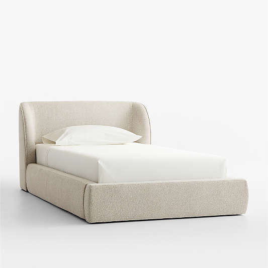 Scout Shelter Cream Upholstered Kids Twin Bed