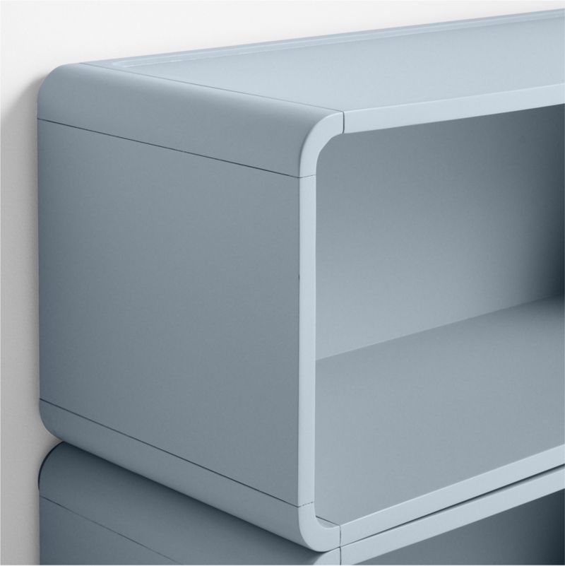 Scout Set of 2 Mist Blue Wood Kids Stackable Bookshelf - image 4 of 5