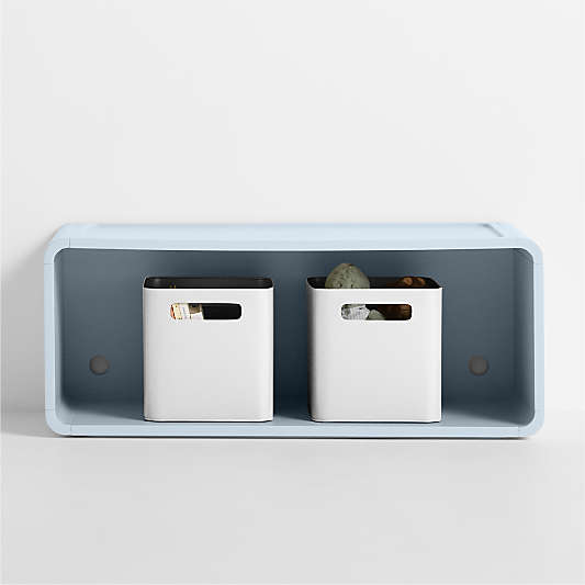 Scout Mist Blue Wood Kids Stackable Bookshelf
