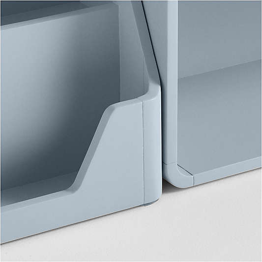 Scout Set of 2 Mist Blue Wood Kids Stackable Bookshelves with Low Bookcase