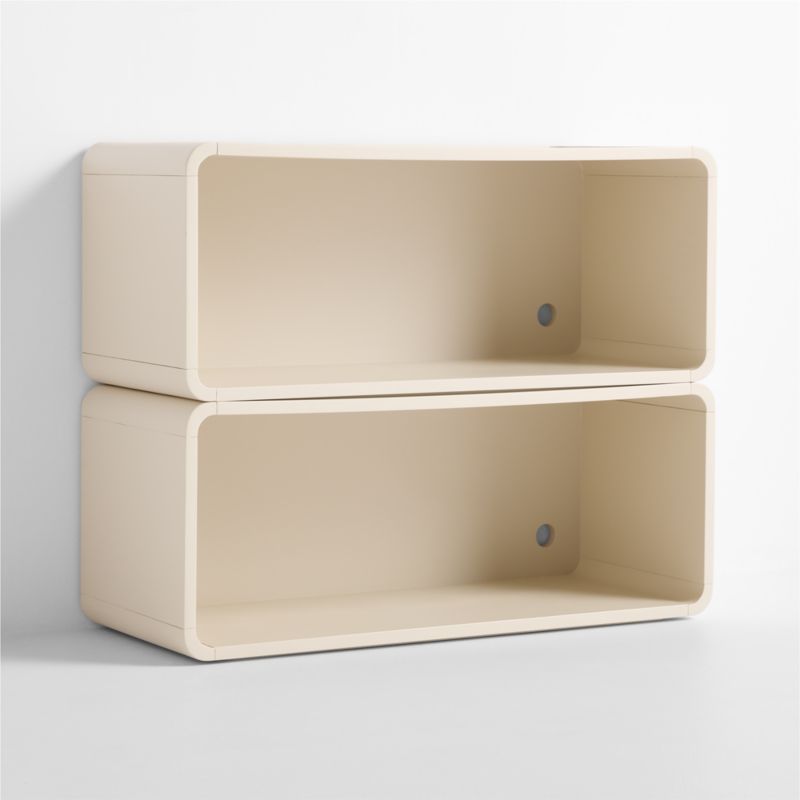Scout Set of 2 Linen Wood Kids Stackable Bookshelf - image 4 of 6