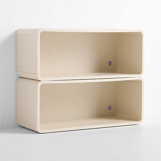Scout 38" Set of 2 Linen Wood Kids Stackable Bookcase
