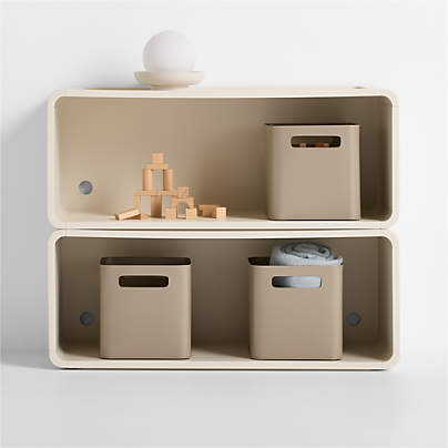 Scout 38" Set of 2 Linen Wood Kids Stackable Bookcase