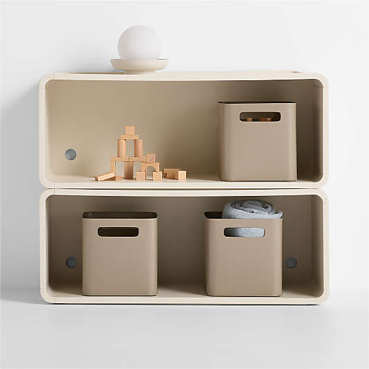 Scout 38" Set of 2 Linen Wood Kids Stackable Bookshelf