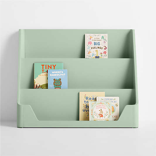 Scout Sage Wood Kids Low Bookcase
