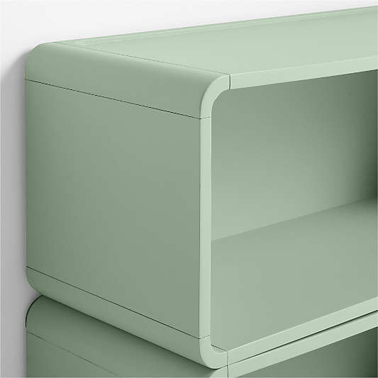 Scout Set of 2 Sage Wood Kids Stackable Bookshelf