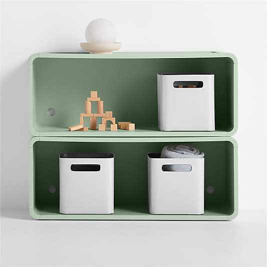 Scout Set of 2 Sage Wood Kids Stackable Bookshelf
