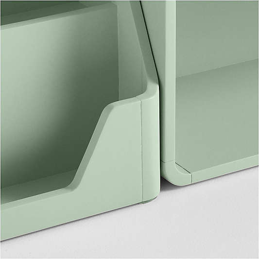 Scout Set of 2 Sage Wood Kids Stackable Bookshelves with Low Bookcase