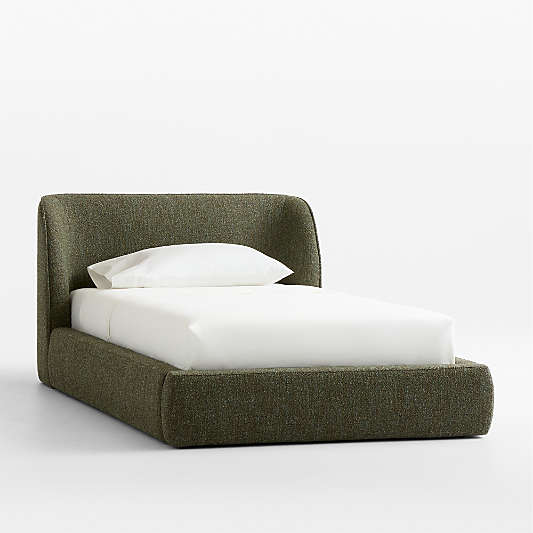 Scout Shelter Olive Upholstered Kids Bed