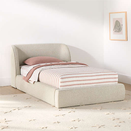 Scout Shelter Cream Upholstered Kids Twin Bed