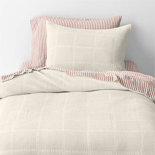 Scoop Arctic Ivory Checkered 100% Organic Cotton Kids Duvet Cover