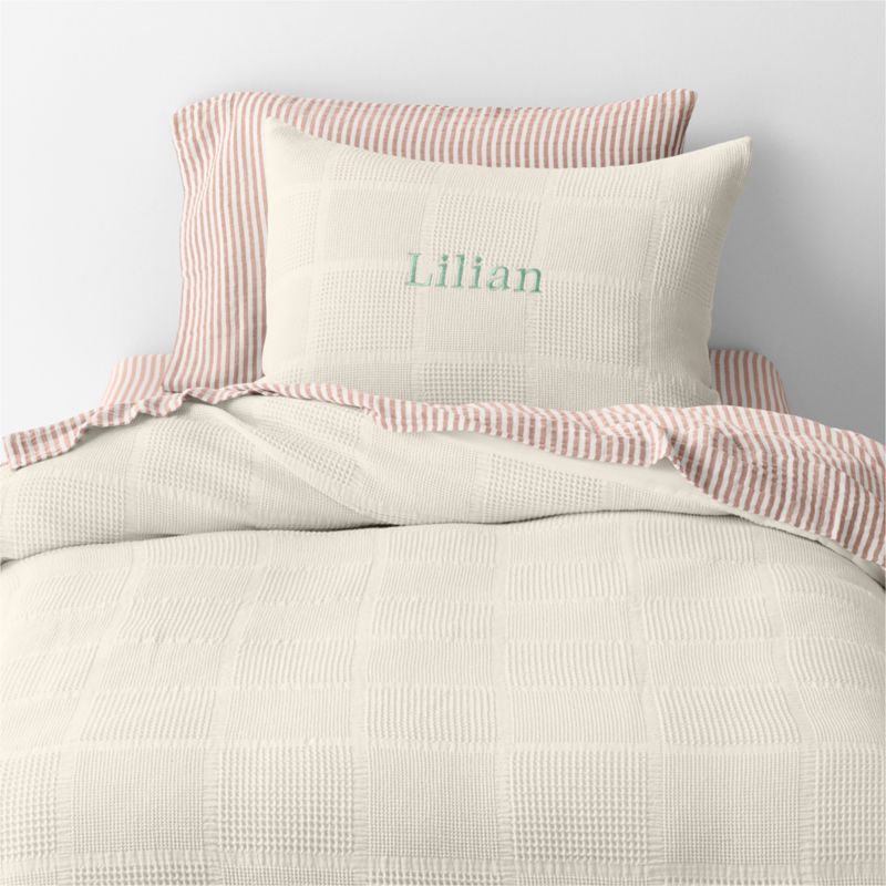 Scoop Arctic Ivory Checkered Organic Cotton Kids Pillow Sham - image 2 of 5
