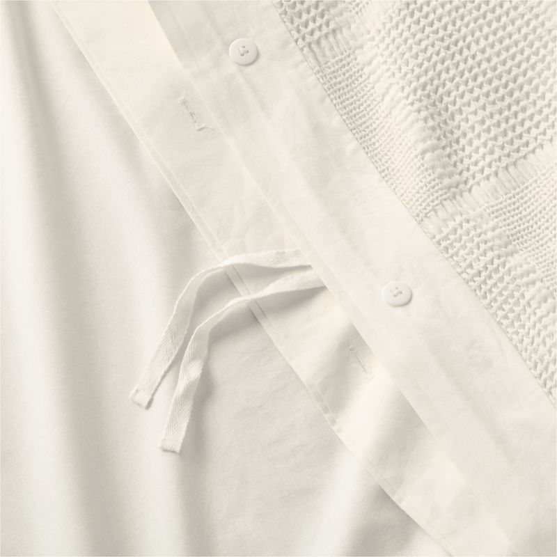Scoop Arctic Ivory Checkered 100% Organic Cotton Kids Twin Duvet Cover - image 4 of 10