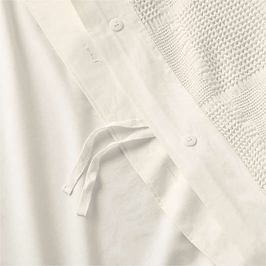 Scoop Arctic Ivory Checkered 100% Organic Cotton Kids Duvet Cover