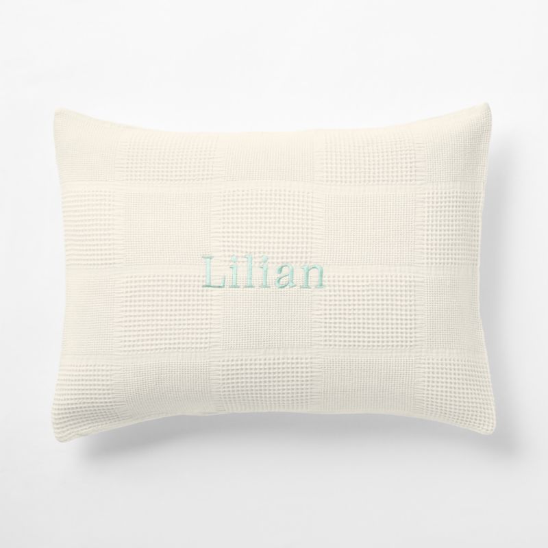 Scoop Arctic Ivory Checkered Organic Cotton Kids Pillow Sham - image 1 of 5