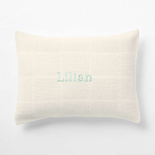 Scoop Arctic Ivory Checkered Organic Cotton Kids Pillow Sham