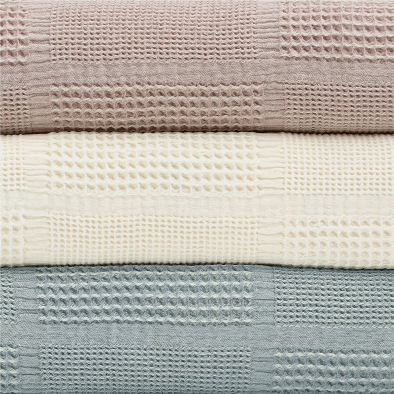 Scoop Arctic Ivory Checkered 100% Organic Cotton Kids Twin Duvet Cover - image 1 of 10