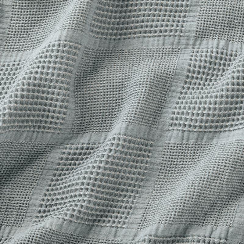 Scoop Mist Blue Checkered 100% Organic Cotton Kids Twin Duvet Cover - image 3 of 11