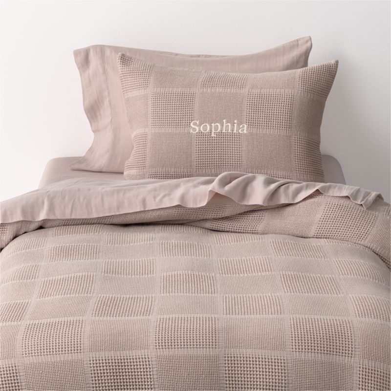 Scoop Rosy Lilac Checkered Organic Cotton Kids Pillow Sham - image 2 of 5