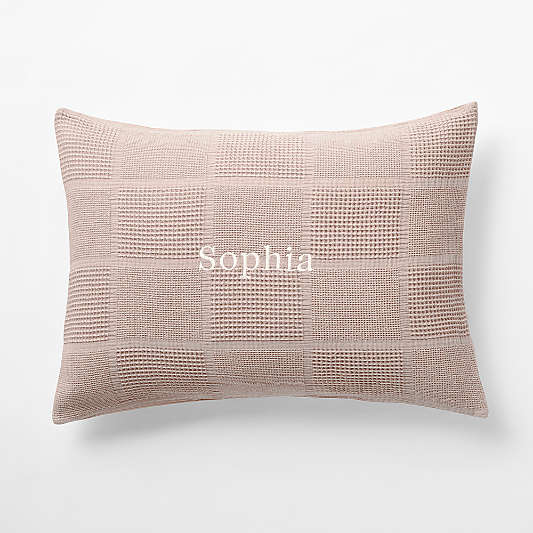 Scoop Rosy Lilac Checkered Organic Cotton Kids Pillow Sham