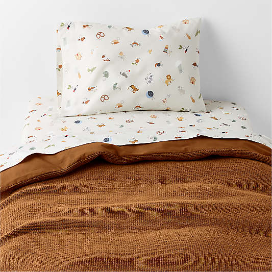 Scoop Terracotta Organic Cotton Gauze Toddler Duvet Cover