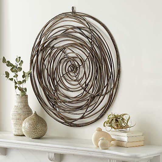 Scribble Circle Rattan Wall Art