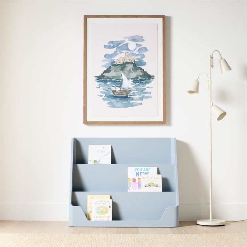 Scout Mist Blue Wood Kids Low Bookcase - image 2 of 5