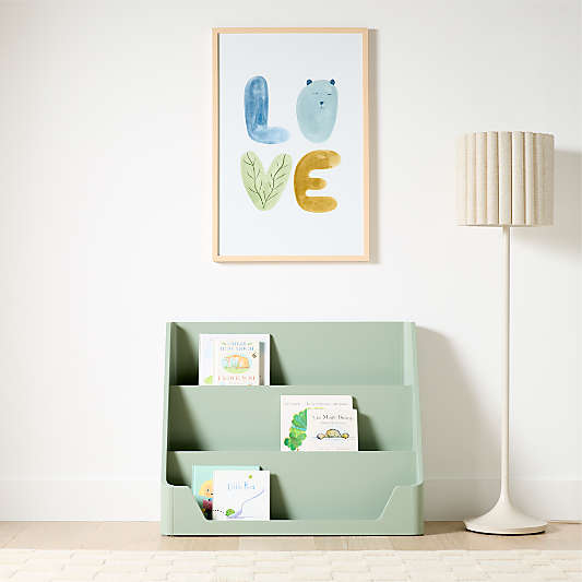 Scout Sage Wood Kids Low Bookcase