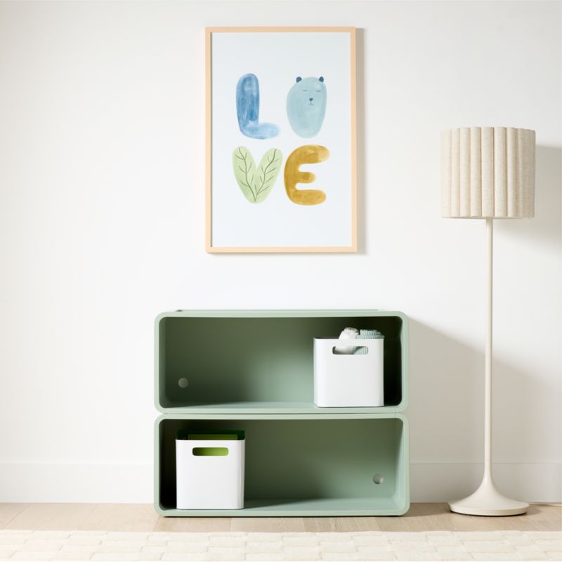Scout Set of 2 Sage Wood Kids Stackable Bookshelf - image 2 of 5
