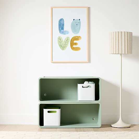 Scout Set of 2 Sage Wood Kids Stackable Bookshelf
