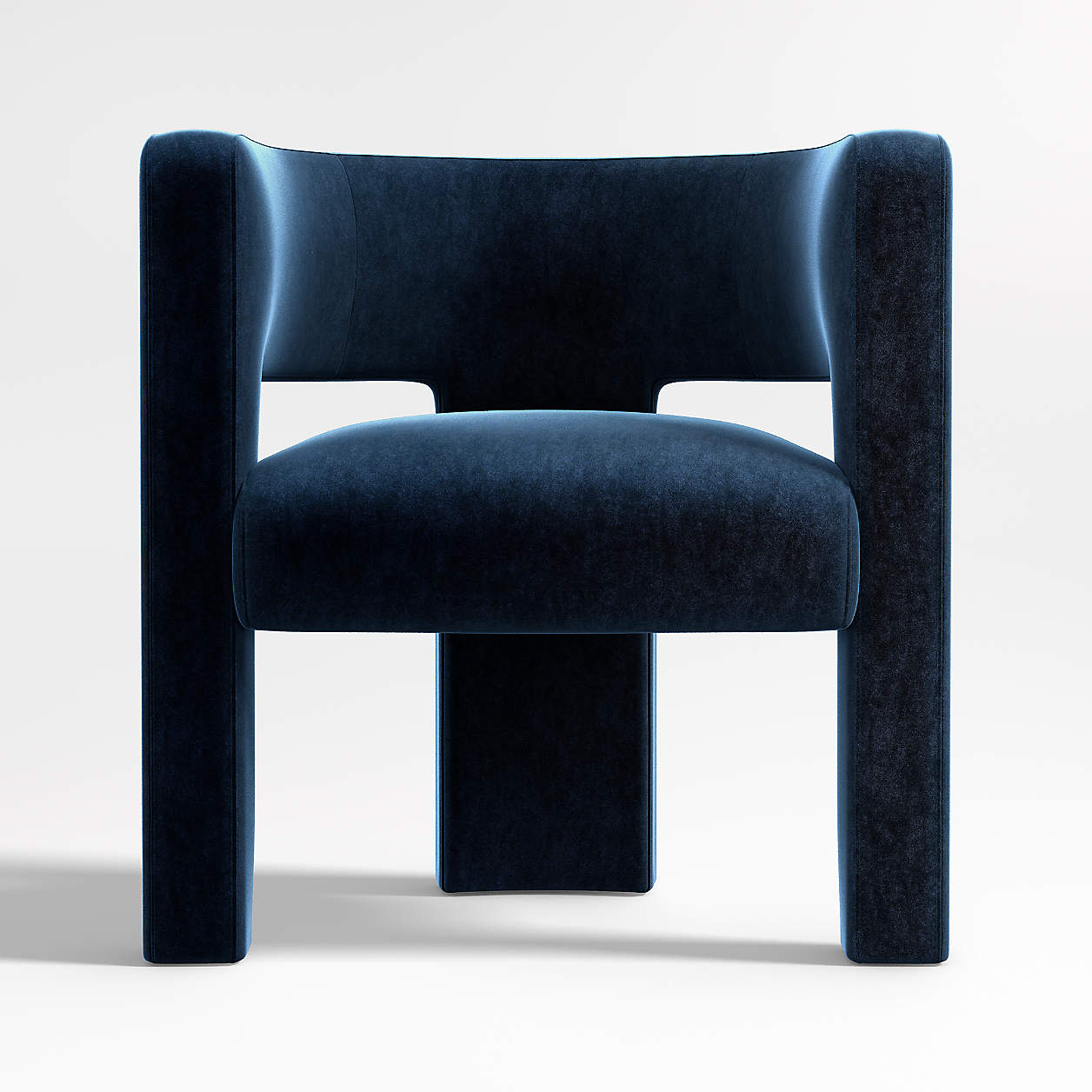 Sculpt Dark Blue Velvet Accent Chair 