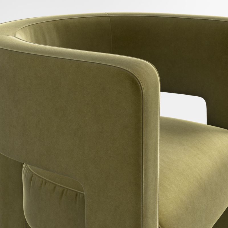 Sculpt Velvet Accent Chair + Reviews Crate & Barrel