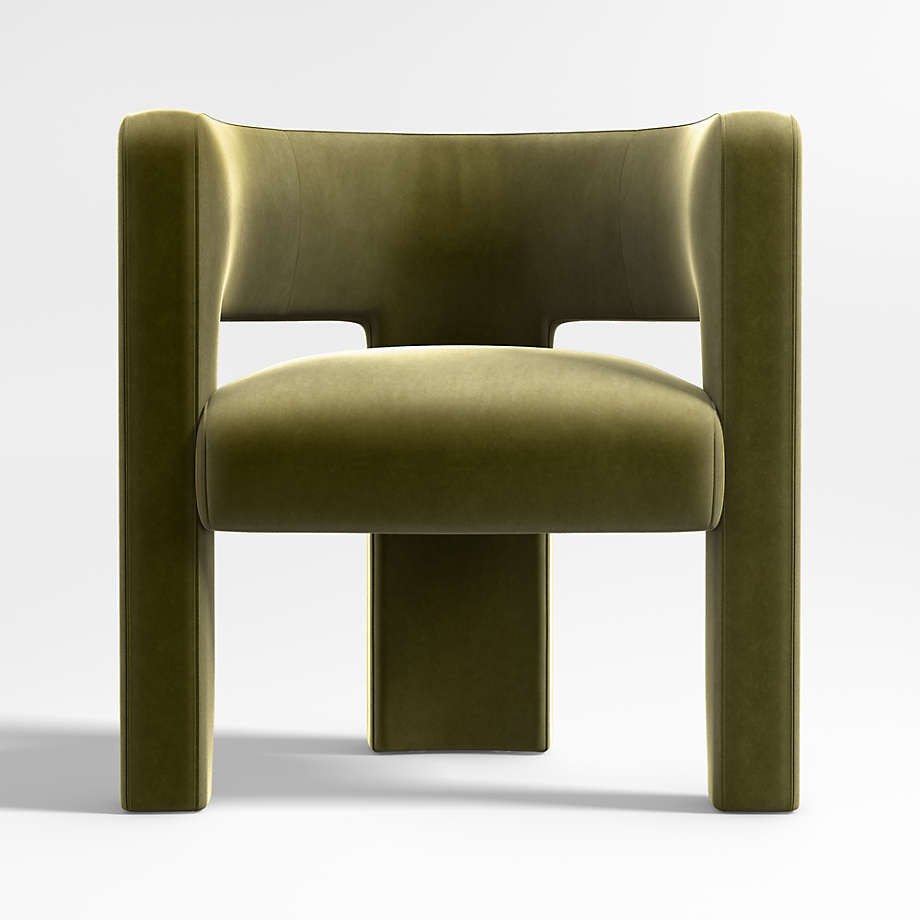 Sculpt Garden Green Velvet Accent Chair 