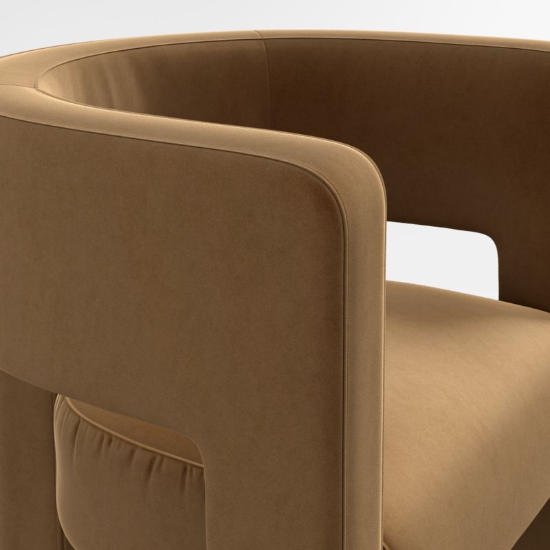 Sculpt Velvet Accent Chair + Reviews Crate & Barrel