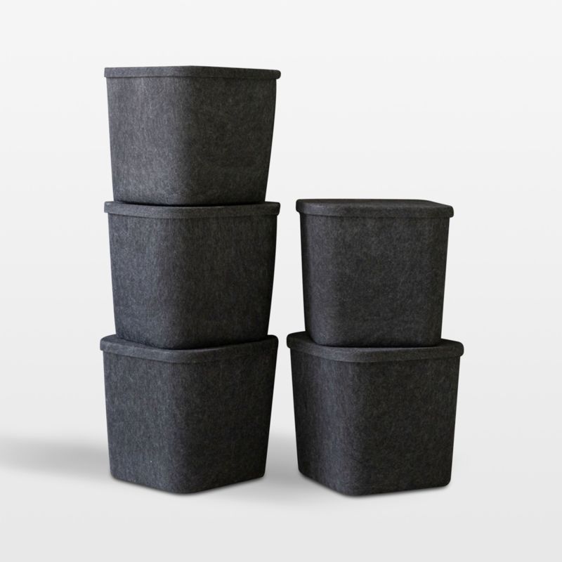 Sortjoy Original Carbon Sculpted Storage Bin with Lid - image 0 of 3