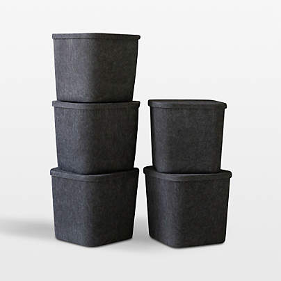 Sortjoy Original Carbon Sculpted Storage Bin with Lid