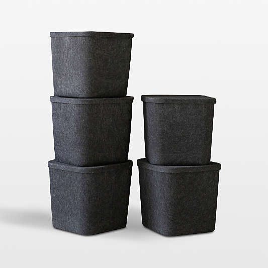 Sortjoy Original Carbon Sculpted Storage Bin with Lid