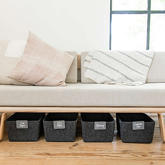 SortJoy Wide Carbon Sculpted Storage Bin