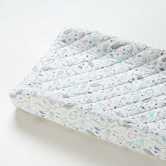 Stay Cool  Sea Organic Cotton Baby Changing Pad Cover