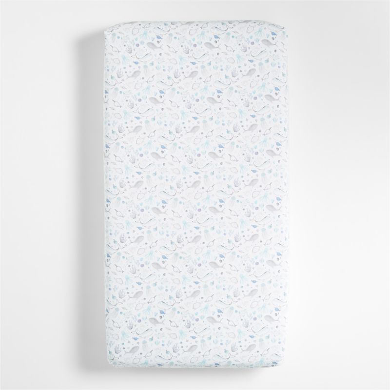 Stay Cool Sea Organic Cotton Baby Crib Fitted Sheet - image 2 of 4