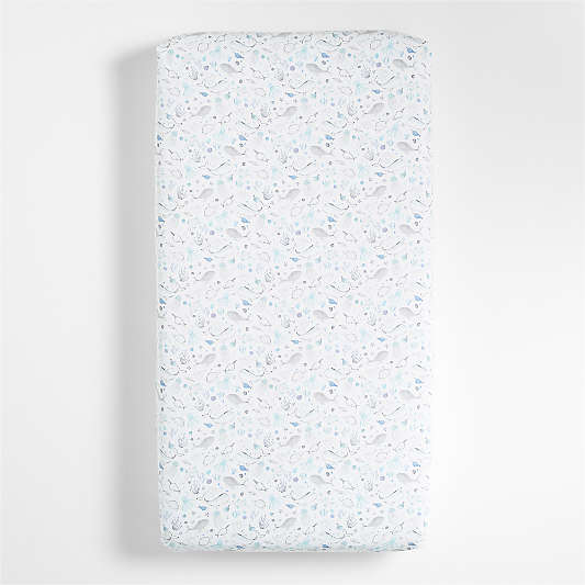 Stay Cool Sea 100% Organic Cotton Baby Crib Fitted Sheet