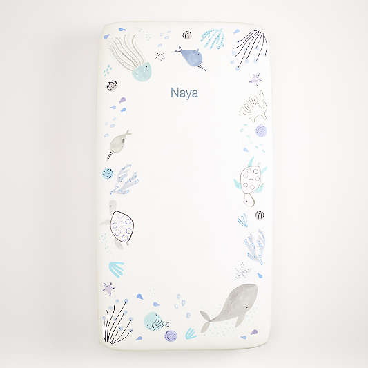 Stay Cool Sea 100% Organic Cotton Baby Crib Fitted Sheet
