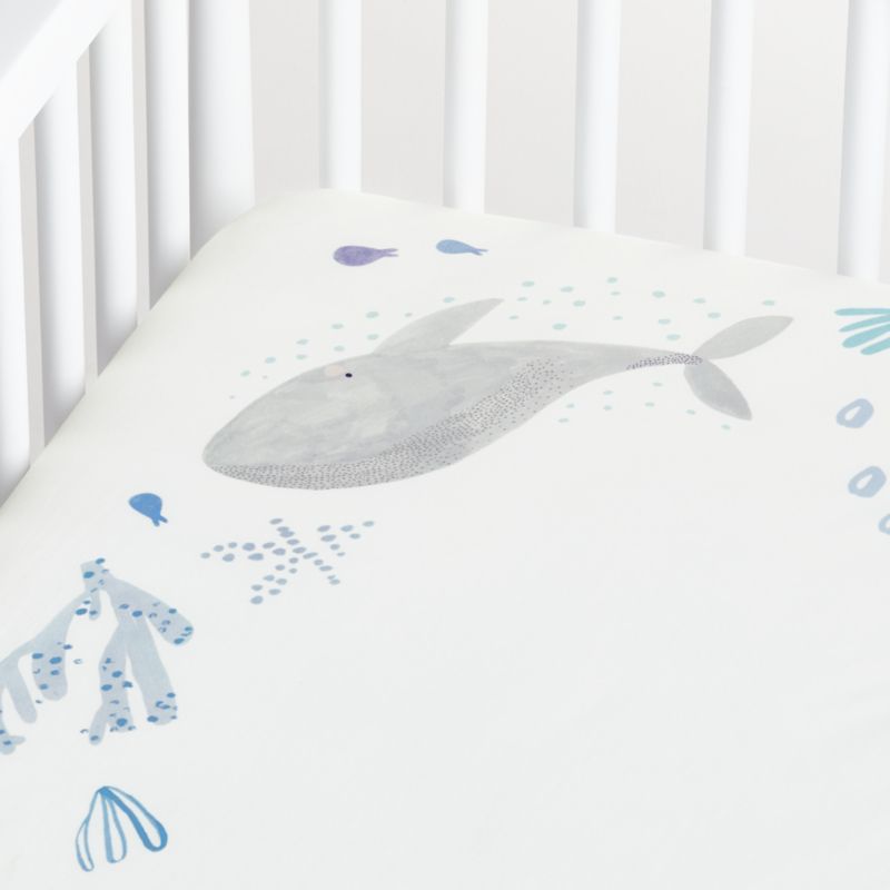 Organic Cotton Sea Baby Crib Placement Fitted Sheet