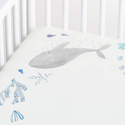 Stay Cool Sea Organic Cotton Baby Crib Fitted Sheet