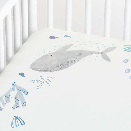 Stay Cool Sea Organic Cotton Baby Crib Fitted Sheet