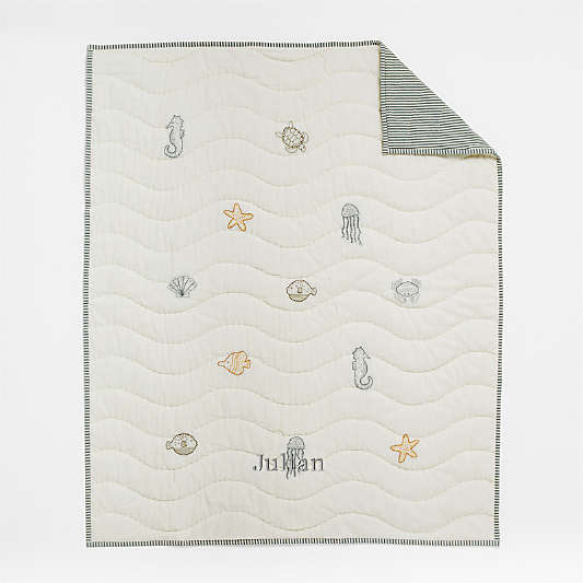 Sea Dreams Organic Cotton Baby Crib Quilt