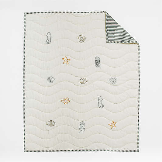 Sea Dreams Organic Cotton Baby Crib Quilt