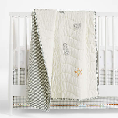 Sea Dreams Organic Cotton Baby Crib Quilt