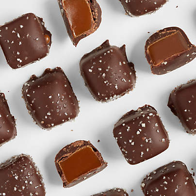 Dark Chocolate Sea Salt Caramels in Gift Tin