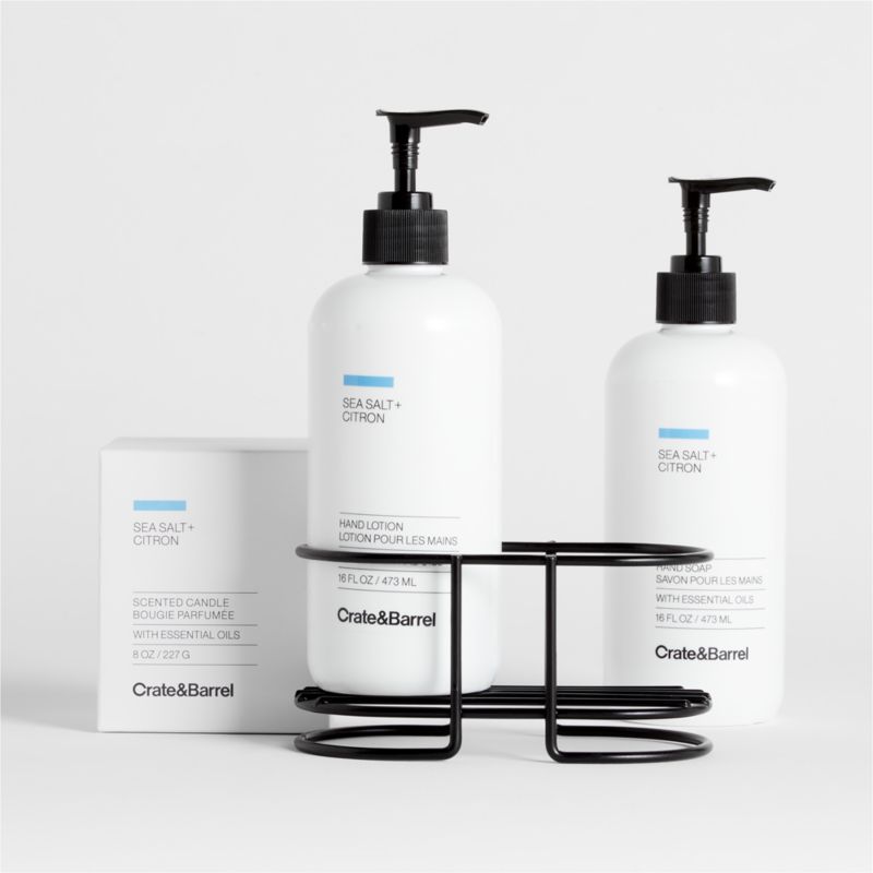 Sea Salt + Citron Hand Soap, Lotion and Candle Set with Matte Black Caddy - image 2 of 3